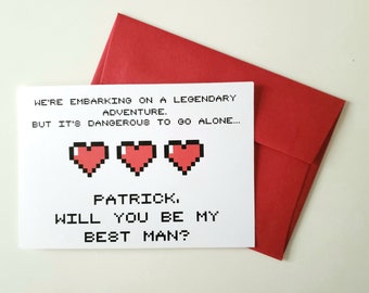 8 Bit Heart Wedding Party Invitation