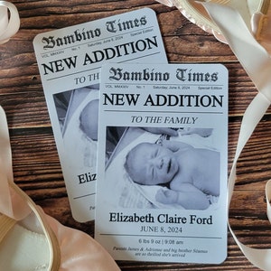 4x6 Newspaper Birth Announcement