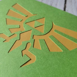 Green Cardstock with Hyrulian Crest Diecut | Gold Symbol