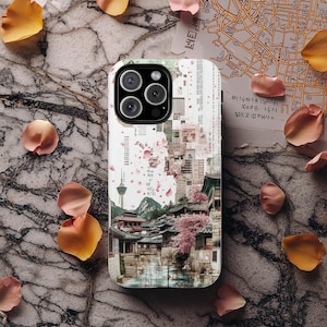 Seoul Spring Collage Tough Phone Case: Blossom & Skyline