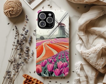 Dutch Tulip Windmill Phone Case: Netherlands Spring Collage