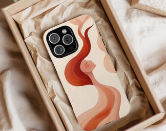 Fluid Form Tough Phone Case: Feminine Flow Line Art