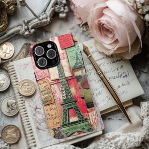 iPhone-hoesje Sweethearts Abroad - Eiffeltoren Love Collage, Paris Travel Romance cadeau-idee