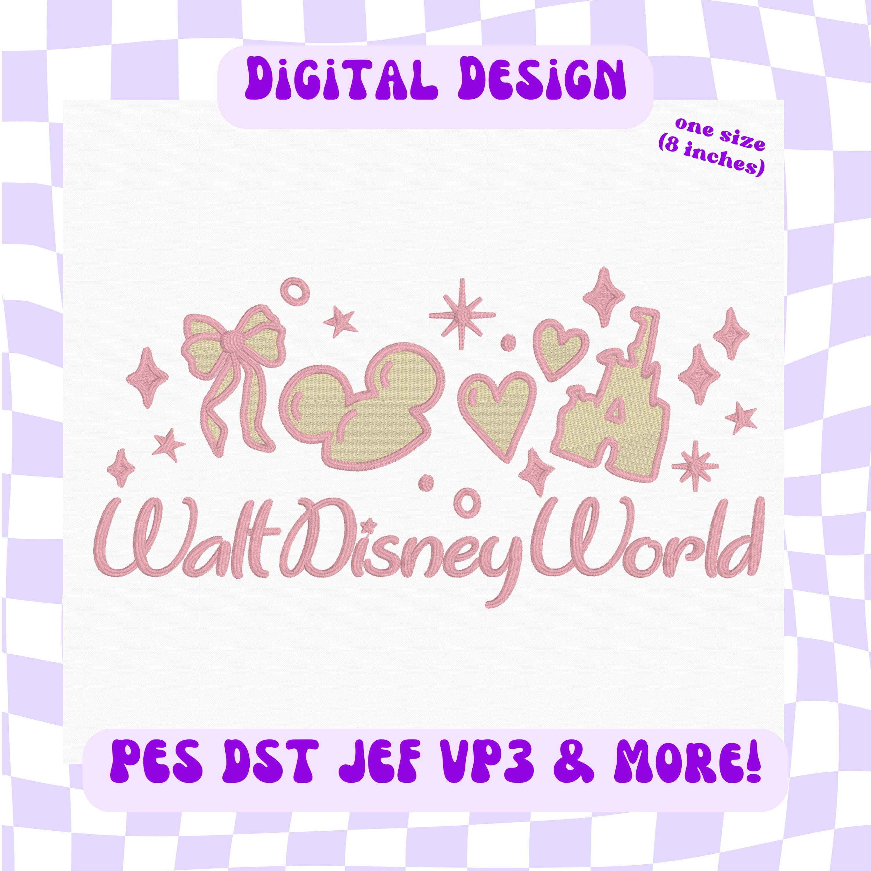 Digital Magical Castle Mouse Ears Embroidery Design – Viral Cute Pastel Digital File for Machine Embroidery (PES, DST, JEF, VP3)