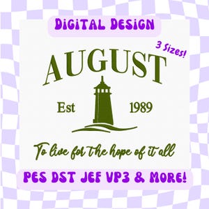 August Leuchtturm Zitat Digitale Maschinenstickerei