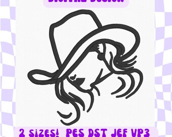 Trendy Cowgirl Rebel Digital Machine Embroidery Design *digital only*