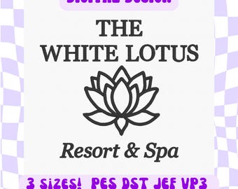 White Lotus Resort & Spa Digital Embroidery Design
