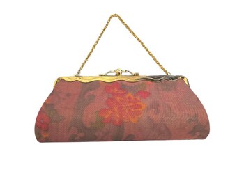 Vintage Silk Floral Clutch Bag | Korean Traditional Hanbok Accessory