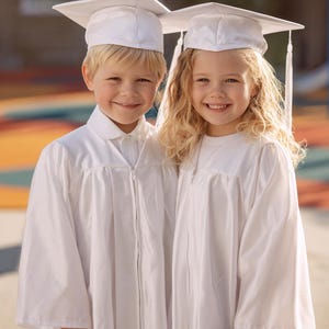 white graduation dress for preschool Children Cap and Gown Set Kids Travel Season