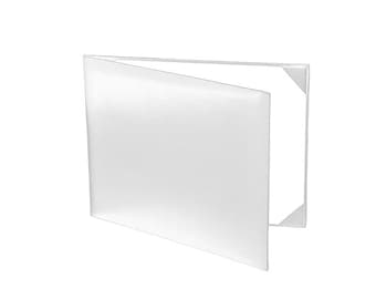 White Smooth Faux Padded Leather Diploma Cover Certificate Holder Black 8.5"x11"