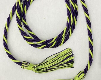 Purple, Purple, Lime Green Graduation Honor Cord Gift