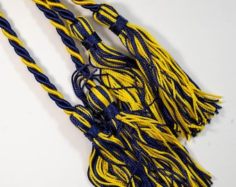 Regalo de cordón de honor de graduación azul marino, azul marino y dorado