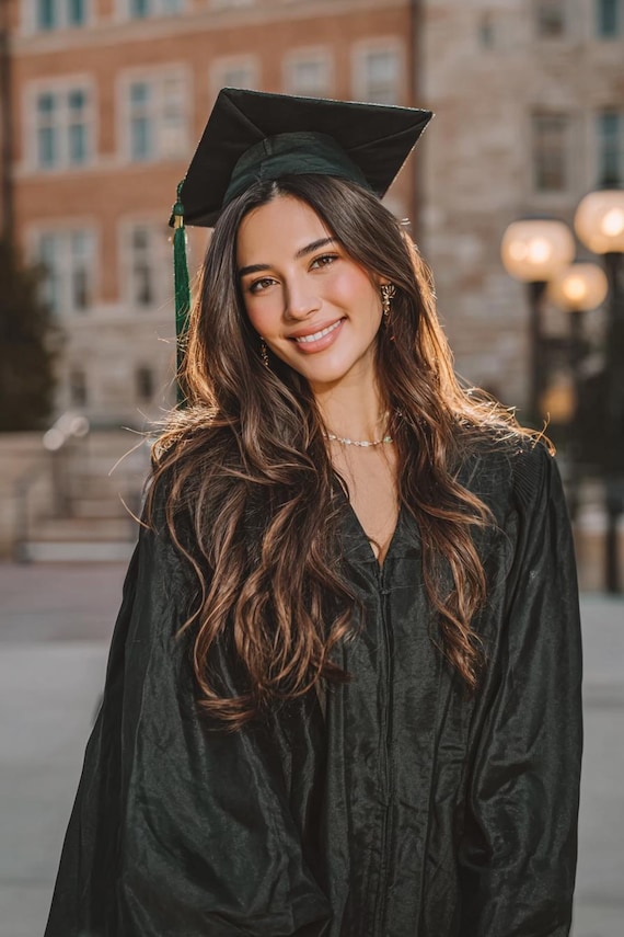 Adult Black Graduation Cap and Gown Set