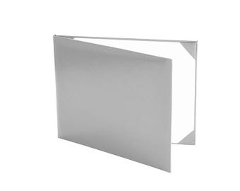 Silver Smooth Faux Padded Leather Diploma Cover Certificate Holder Black 8.5"x11"