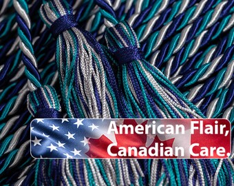 Navy, Silver, Teal Graduation Honor Cord Gift