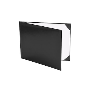 Black Smooth Padded Faux Leather Diploma Cover Certificate Holder Black 8.5"x11"