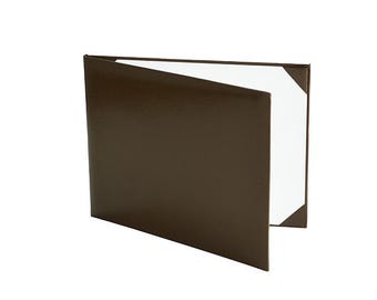 Brown Smooth Faux Padded Leather Diploma Cover Certificate Holder Black 8.5"x11"