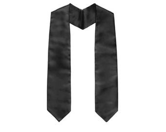 Black Graduation Stole 60" |Senior Sash for Grads, High School & College Ceremony Accessory