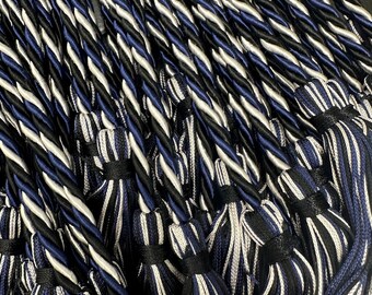Black, Navy, Silver Graduation Honor Cord Gift