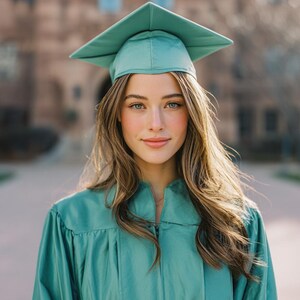 Adult Emerald Graduation Cap  – Shinny Finish, Classic Academic Attire for Ceremony, Size Options Available