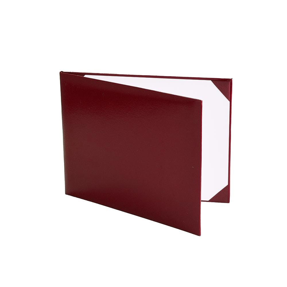 Maroon Smooth Faux Padded Leather Diploma Cover Certificate Holder Black 8.5"x11"