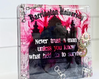 Barrington University Epoxy Resin Bookend | Shantel Tessier  LORDS Series Bookshelf Decor | Dark Romance