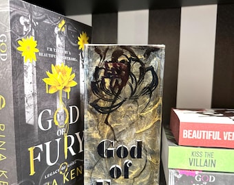Sujetalibros de resina epoxi Dios de la Furia / Serie de libros Legado de los Dioses / Decoración del hogar de romance oscuro / GoF