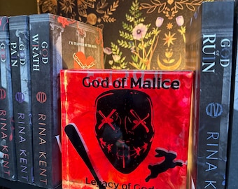 Sujetalibros de resina Dios de la Malicia / Romance oscuro de Rina Kent / Licencia oficial