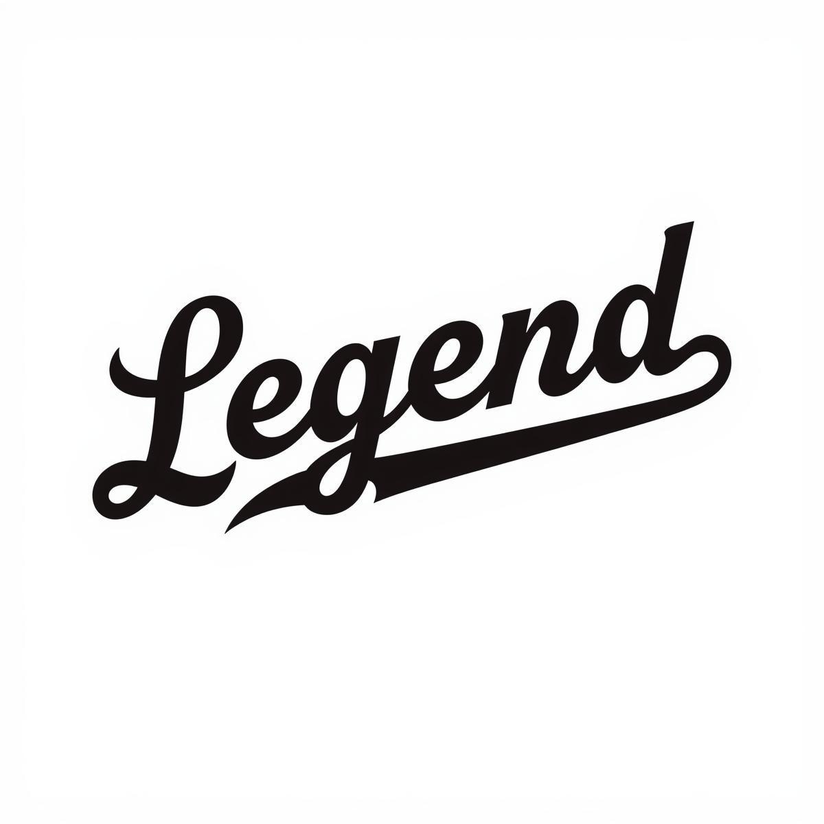 Legends In Script Legend Retro Script SVG | Vintage Baseball Typography | Bold Text Logo ...
