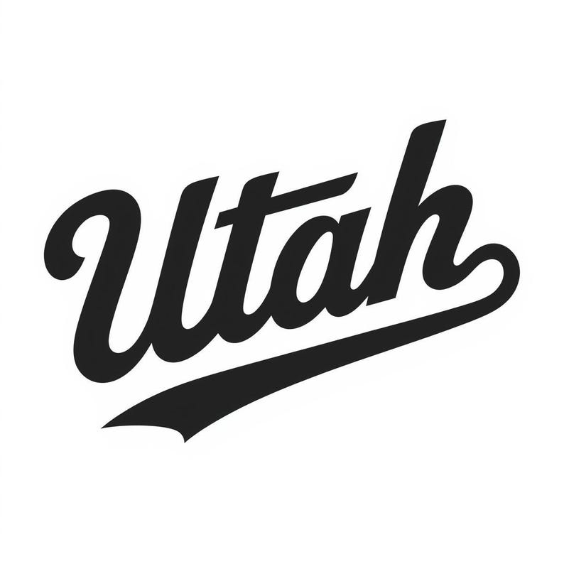 Utah Retro Script SVG Logo | Vintage Athletic State Typography ...