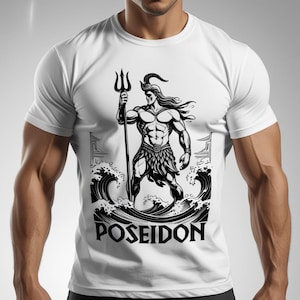 Poseidon Greek God Printable Design – Mythological Digital Art – Instant Download