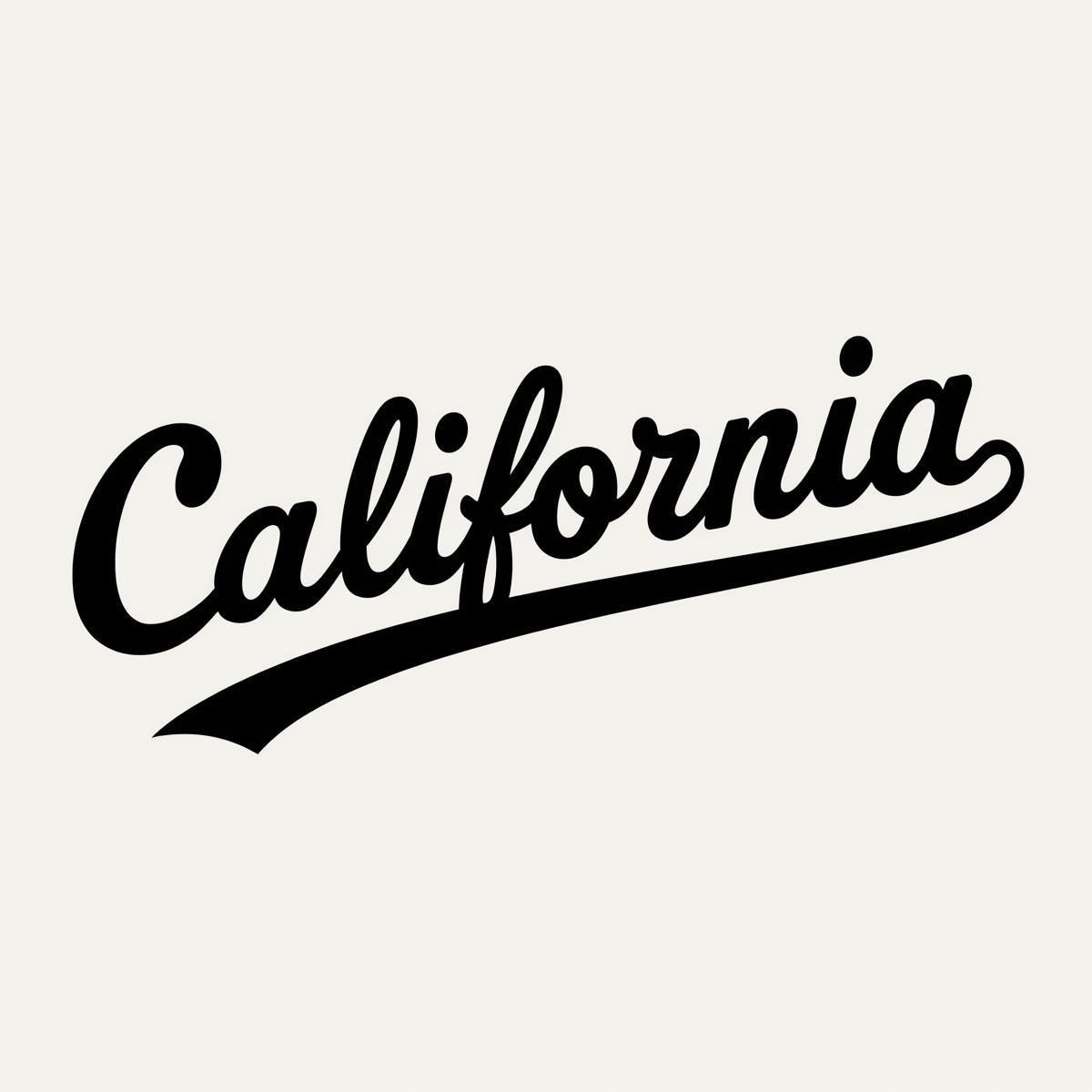 Socal Script Png California Retro Script SVG Logo | Vintage Baseball Style State ...