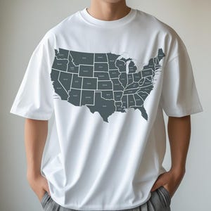 USA Map Silhouettes & State Names – Educational Wall Art – Printable Digital Map Download