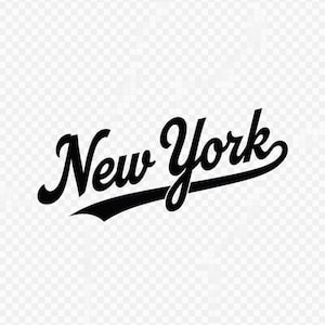 Cursive York Retro New York Font SVG: Collegiate Sports Logo, Cricut Ready (digital ...