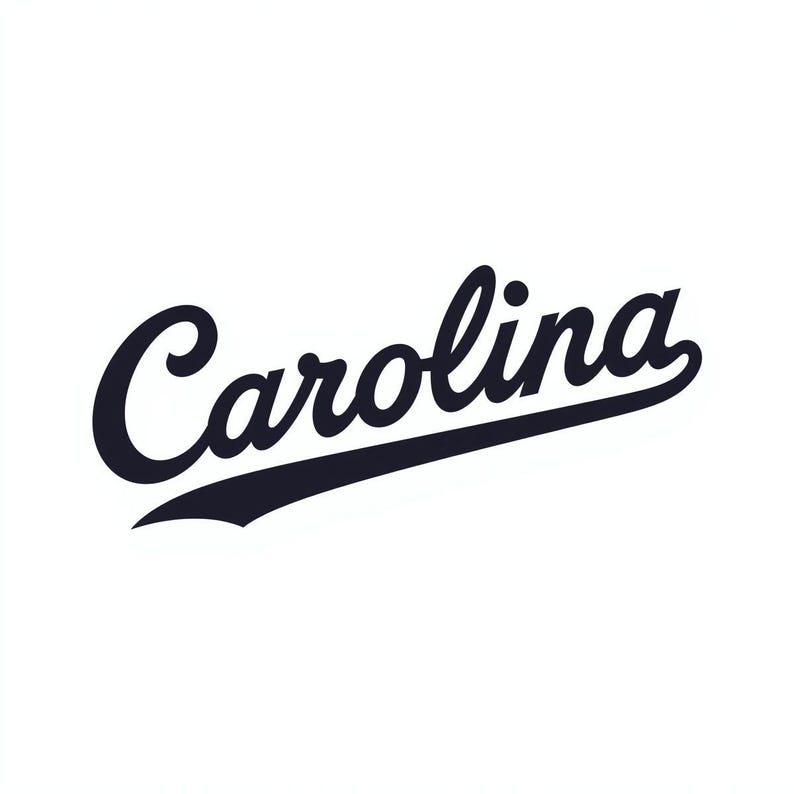 Carolina Retro Baseball Script SVG | Vintage Varsity Logo | Carolina ...
