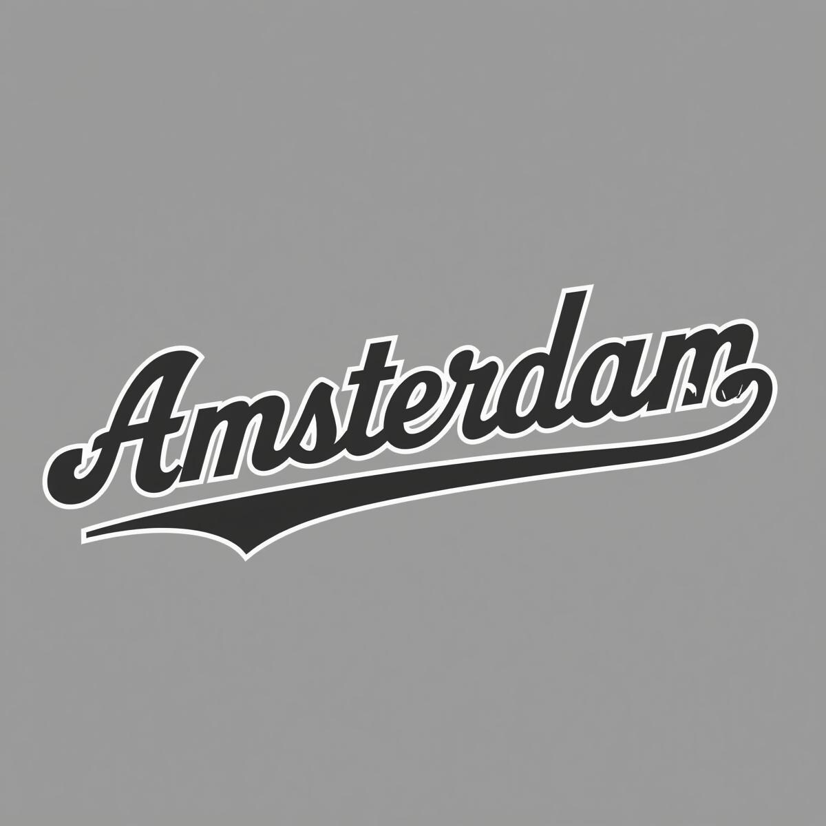 Amsterdam Retro Script SVG Logo | Vintage Baseball Typography | Digital ...