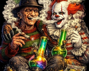 Freddy y Pennywise PNG / Horror Homies Fumando / Descarga Digital