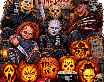 Só Vim Pelos Sustos PNG | Filme de Terror PNG | Download Digital de Halloween
