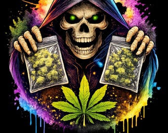 Skull graffiti DTF Transfer Bundle (5 Designs) | Stoner Shirt Graphics | Instant Download