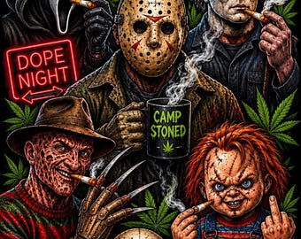 Clásicos del terror edición fumeta PNG / Amigos del terror fumando / Descarga digital