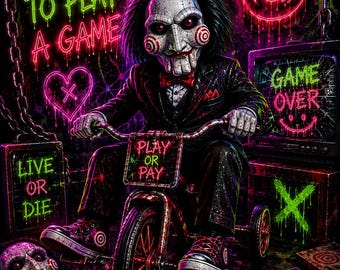 Quero jogar um jogo de terror neon PNG