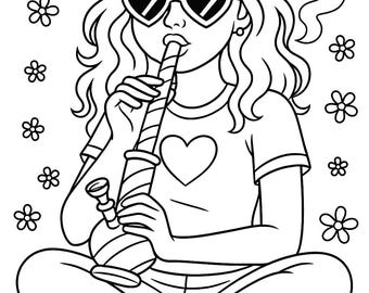 Stoner Adult Coloring Book – 20 Page Digital Download  | 8.5x11 PDF
