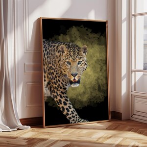 Stampa artistica di fotografia naturalistica di leopardo / Poster di carta semi-lucida di alta qualità