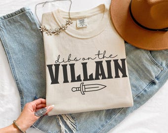 Dibs on the Villain Shirt, Morally Gray Men Tee, Dark Romance Reader Shirt, Comfort Colors Bookish TShirt, Fictional Characters Shirt