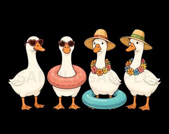Summer Goose PNG, Summer Vibes Png, Hello Summer Png, Beach Vibes Png, Vacation Png, Goose Lover Png, Instant Download