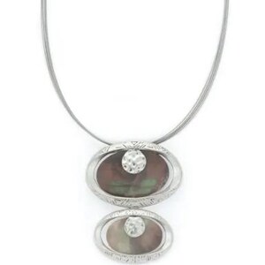 Silver Statement Necklace, Double Silver Hanging Pendant Design, Statement Necklace, Hypoallergenic Necklace, Bold Necklace