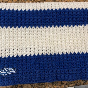 Handmade Dodgers Blue Crib Blanket