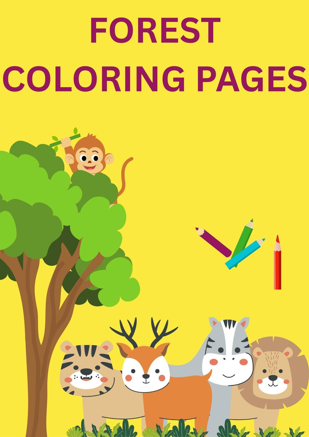 Wild Animals Coloring Pages for Kids: Woodland and Forest Activity ...