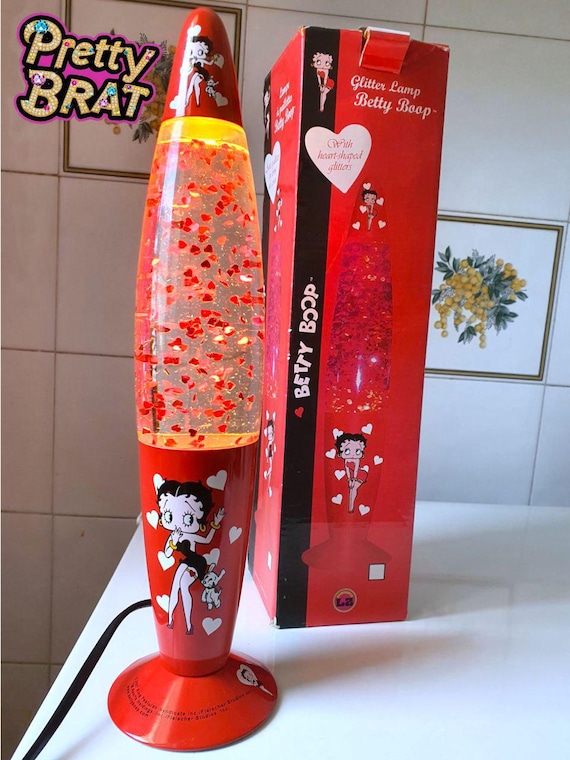 Vintage Betty Boop Lava Lamp With Glitter & Hearts Vintage Lava