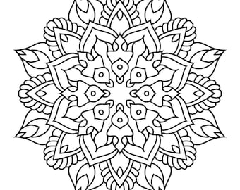 Mandala Coloring Page-Instant download